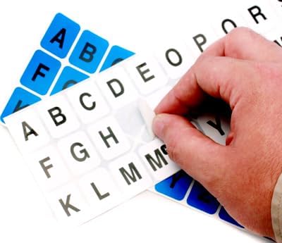 ChromaLabel 1 x 3/4 inch Alphabet Stickers, 10 Sheets/Pack, Blue