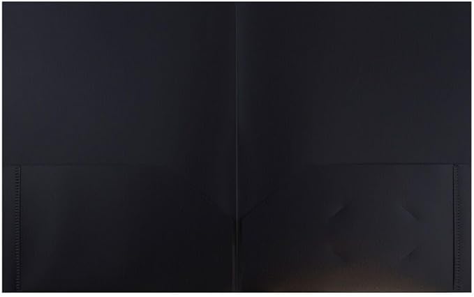 JAM PAPER Plastic 2 Pocket POP Folders - Durable School Folders - Black - 3/Pack