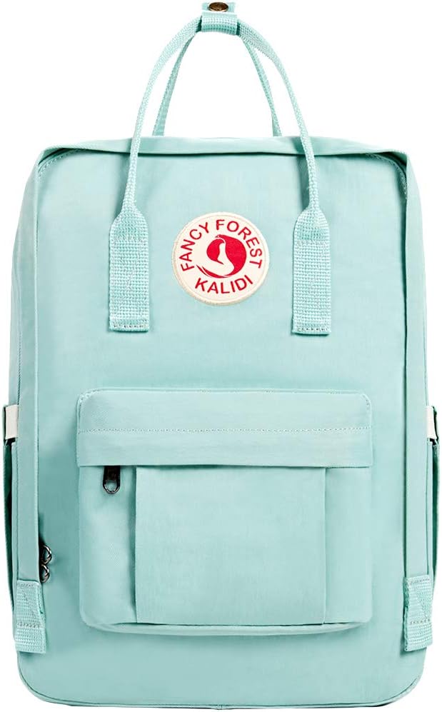 KALIDI Casual Laptop Backpack 15 Inches Classic Camping Rucksack Travel Outdoor Square Daypack College Hiking Gym Bag, Mint Green