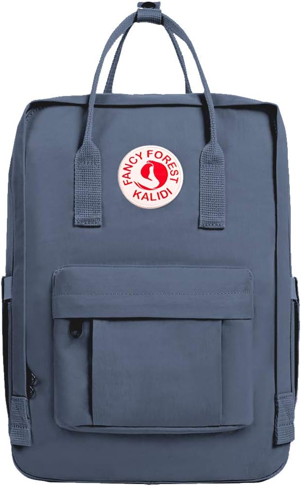KALIDI Casual Laptop Backpack 15 Inches Classic Camping Rucksack Travel Outdoor Square Daypack College Hiking Gym Bag, Grey Blue
