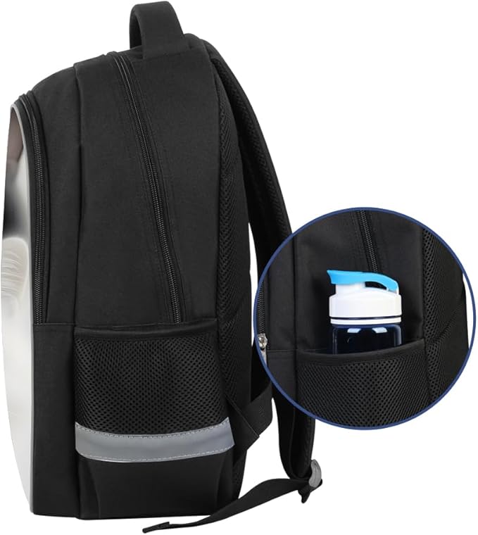 Kids Backpack, 3D Reflective Cartoon, 600D Polyester & Dual Zippers, 17" Bookbag with Ergonomic Design for boys & girls age 6-18, Shark Space Style for school Children Kids