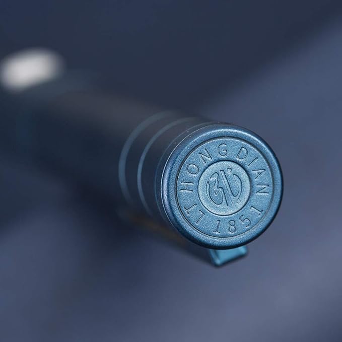 Hongdian 1851 Dark Blue Forest Fountain Pen Medium Nib, Classic Design with Converter and Metal Pen Case
