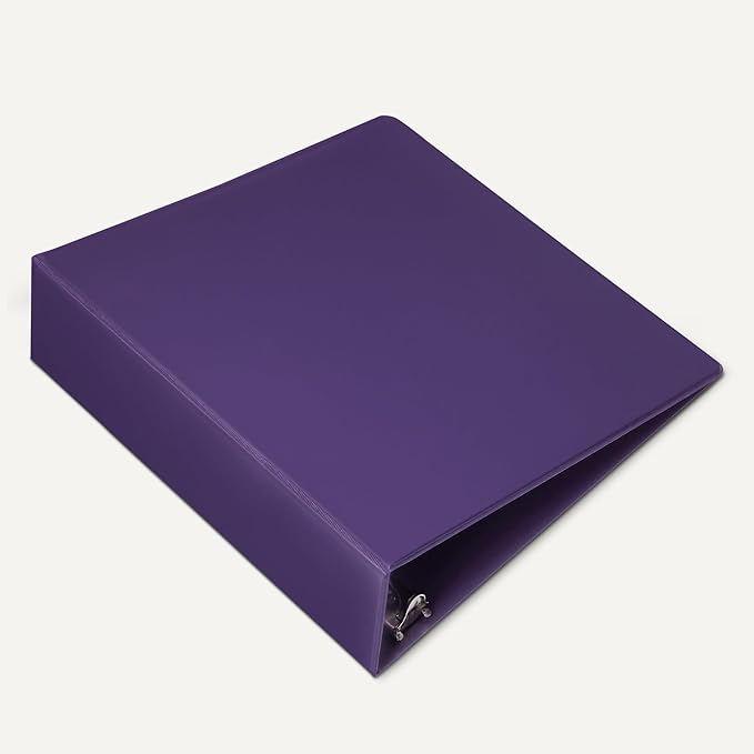 Amazon Basics 3 Ring 2 inch Binder, Round Rings, Assorted Colors, 4 Pack