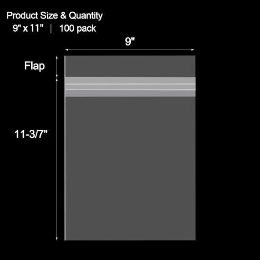 AUEAR, 9"x11" (100 Pack) Clear Plastic Sleeves - Acid Free 1.6Mil Crystal Resealable Bags -Fit for 8.5x11 Photos, Art Prints, Pictures, Papers