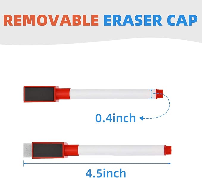 25 Pcs Colorful Magnetic Dry Erase Markers with Eraser Cap, White Board Mini Dry Erase Markers Bulk, Fine Point Tip Student White Board Markers for Teachers Office School Supplies