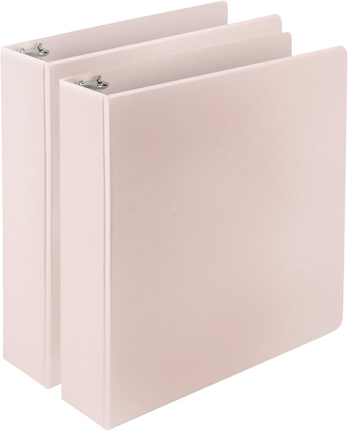 Samsill Plant-Based 2 Inch Durable D-Ring, Made in USA, View Binder, Eco-Friendly, USDA Certified Biobased, 2 Pack, Rose