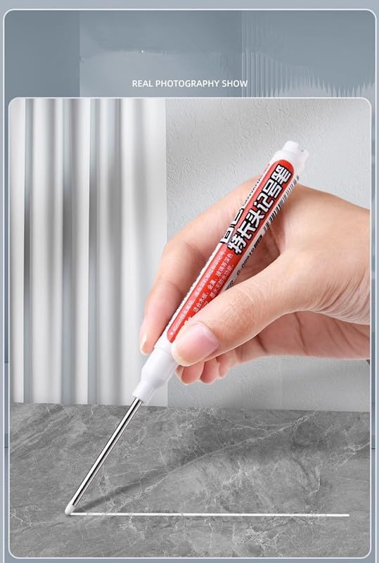 Long Head Deep Hole Marker, 20mm/30mm/45mm head deep hole marker 2025 Upgrade, Permanent, Quick-dry, Waterproof Long Nib, Colorful Carpenter Deep Reach Markers, 4 Color Set (20MM LONG HEAD)