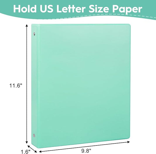 1-Inch Binder, Standard 3 Ring Binder Fit Letter Size Paper, Presentation View Binders, Light Blue, 6-Pack