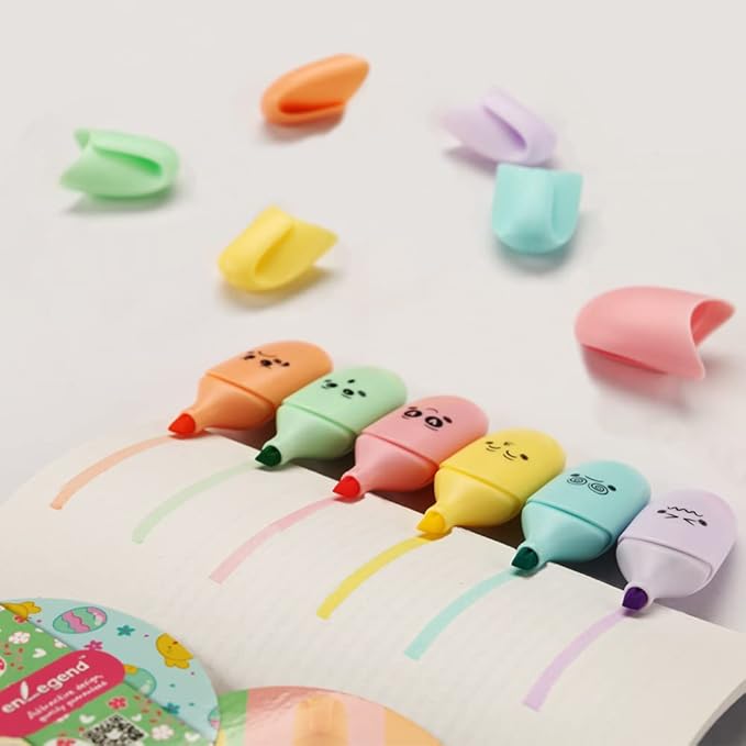 12 pieces Kawaii School Supplies Assorted Colors Cute Mini Highlighters Kawaii Design Gift Highlighter Marker Pen