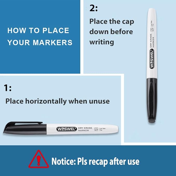 Dry Erase Markers Bulk, 76 Pack Black Fine Tip Whiteboard Markers, Fine Point, Low Odor Dry Erase Markers for School Office Home, Non-Toxic Easy Clean