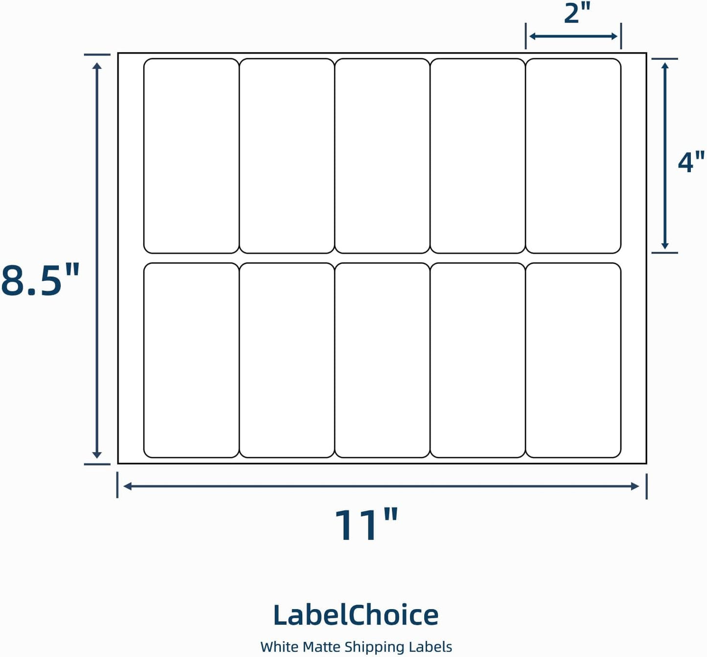 500 Sheets 5000 Pcs 2”x4” 10 Up Shipping Address Labels Compatible with Laser and Inkjet Printers, 2x4 10 Per Page Strong Adhesive Internet Mailing Shipping Labels