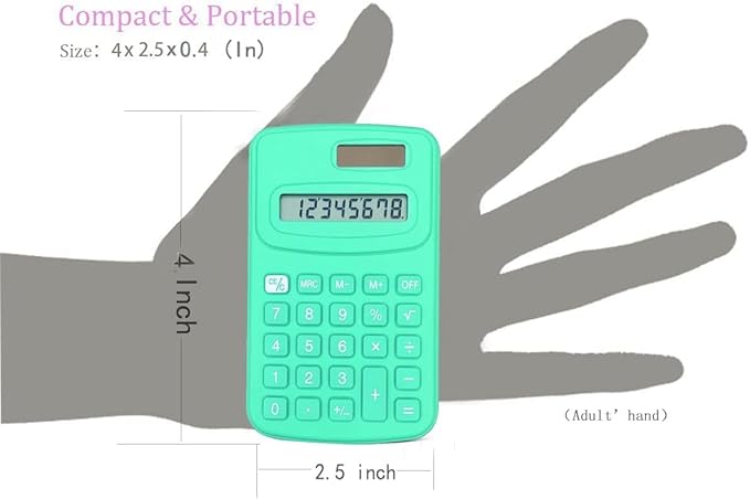 Basic Calculator Dual Power 8 Digit Silicone Button Desktop Calculator (A, Set of 24)