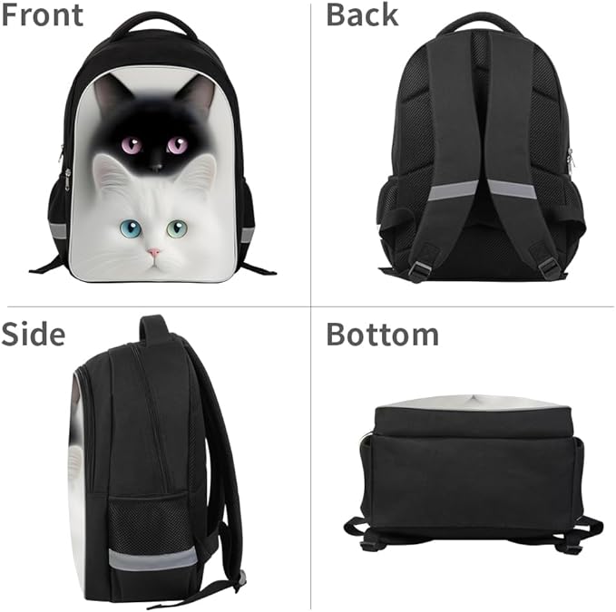 Kids Backpack, 3D Reflective Cartoon, 600D Polyester & Dual Zippers, 17" Bookbag with Ergonomic Design for boys & girls age 6-18, Shark Space Style for school Children Kids