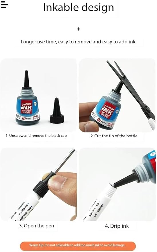 Long Head Deep Hole Marker, 20mm/30mm/45mm head deep hole marker 2025 Upgrade, Permanent, Quick-dry, Waterproof Long Nib, Colorful Carpenter Deep Reach Markers, 4 Color Set (32MM LONG HEAD)