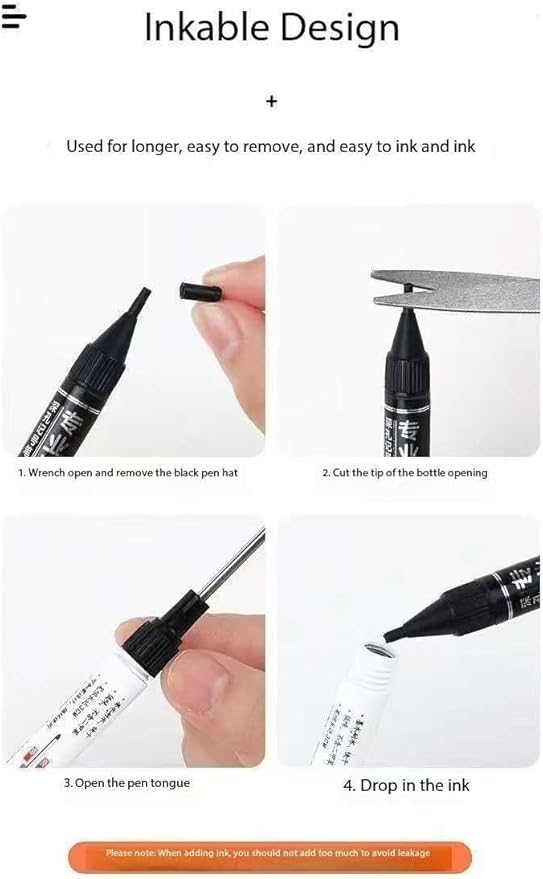 Long Head Deep Hole Marker, 20mm/30mm/45mm head deep hole marker 2025 Upgrade, Permanent, Quick-dry, Waterproof Long Nib, Colorful Carpenter Deep Reach Markers, 4 Color Set (30MM LONG HEAD)