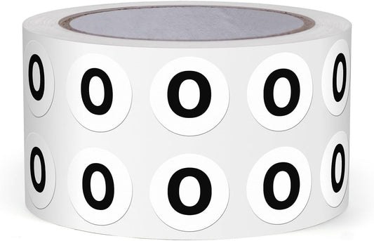 Letter O Round Stickers 0.5 Inch Vinyl Circle Capital Alphabet Labels Self-Adhesive Removable Waterproof Dots Tags for Home Office Inventory 1000 PCS
