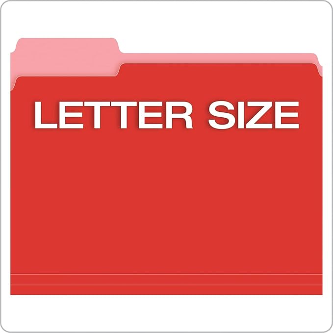 Pendaflex Colored File Folders Letter Size - 240 Pack of 12 Assorted Color Folders for Documents - 1/3-cut Tabs