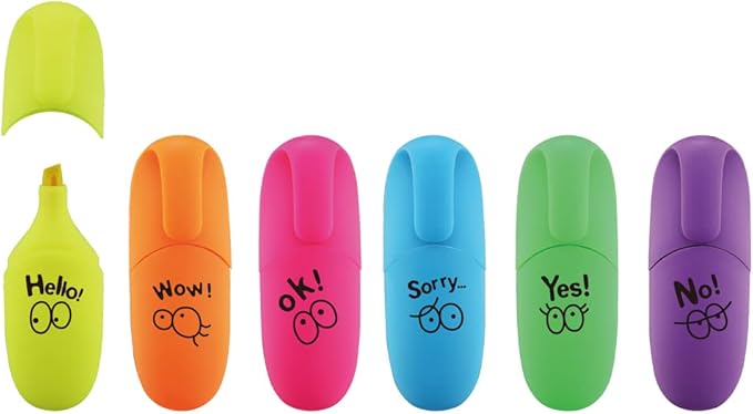 12 pieces Assorted Colors Aesthetic Highlighters Chisel Tip Kawaii Stuff Gift Mini Highlighters Pen