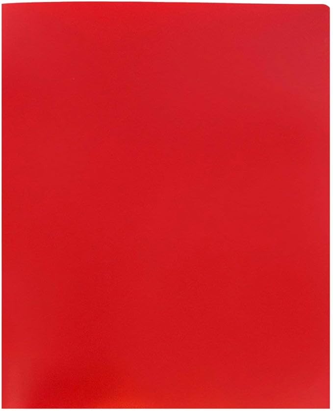 JAM PAPER Heavy Duty Plastic 2 Pocket Extra Tough School Folders - Red - 6/Pack