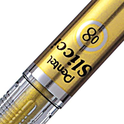 Pentel Arts Slicci Metallic 0.8 mm Needle Tip Gel Pen, Gold Ink, Box of 12 (BG208-x)
