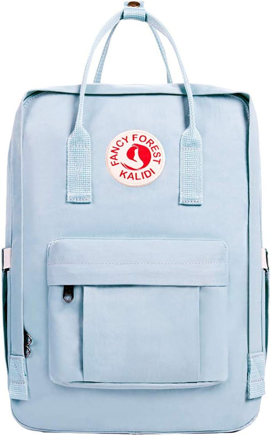 KALIDI Casual Laptop Backpack 15 Inches Classic Camping Rucksack Travel Outdoor Square Daypack College Hiking Gym Bag, Sky Blue