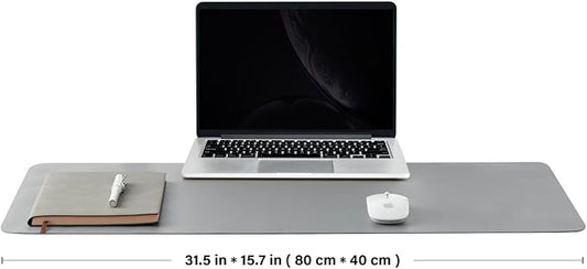 HOMIEAZICOZI Leather Desk Mat - Non-Slip PU Pad for Office and Home Organization Accessories Ideal Large Mouse Mats on Top of Desks (Dark Gray,31.5''x 15.7'') (DPD-DGr-M)