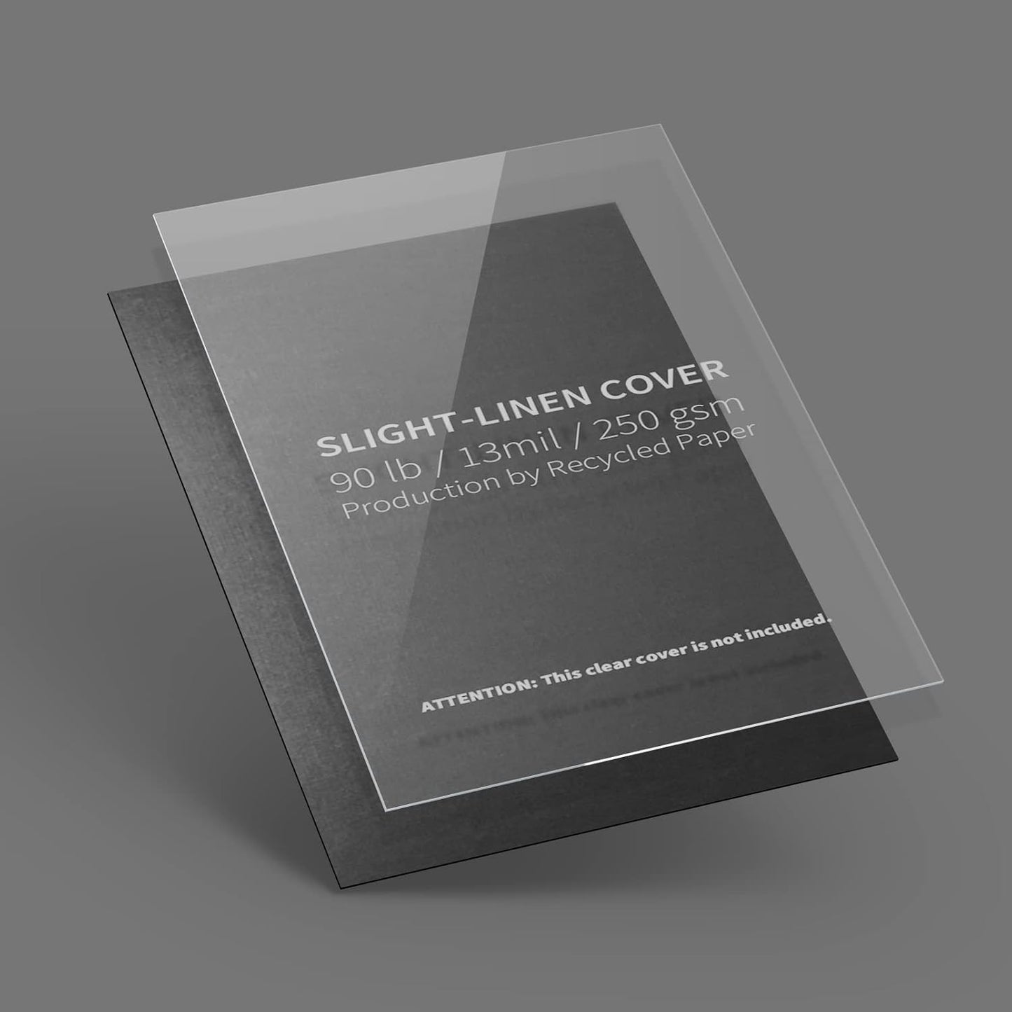 Binditek 50 Pack 13 Mil Slight Linen-Texture Paper Binding Presentation Covers, 90lb, 8-1/2 x 11", for Business Documents, School Projects, Un-Punched, Black