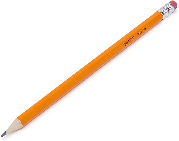 Amazon Basics Woodcased Classroom 2 Pencils with Erasers, Pre-sharpened, HB Lead, Value Pack of 30 count, Orange
