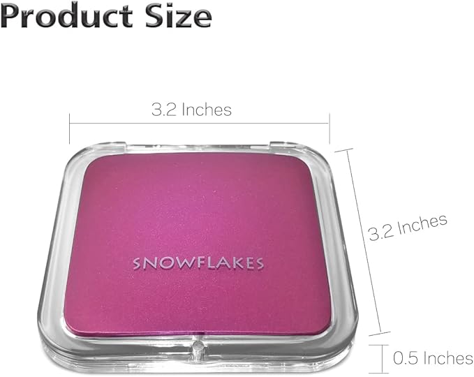 Compact Travel Magnifying Mirror -1x/15x Pocket r – 3.3” x 3.3” Small Square for Purse – Foldable Handheld Magnified Mirror.（Purple）