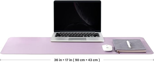 HOMIEAZICOZI Leather Desk Mat - Non-Slip PU Desk Pad for Office and Home - Desk Organization and Accessories - Ideal for Large Mouse Pad and Desk Mats on Top of Desks (Purple,36''x 17'') (DPD-Pu-L)