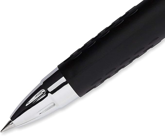 Signo 207 Roller Ball Retractable Gel Pens, Ultra Micro Point (0.38mm), Assorted colors Black And Blue Ink, 3 Count, Bundle with Plastic Reusable Pouch