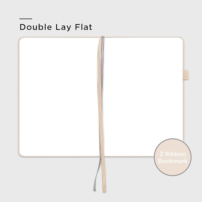 &And Per Se Blank Journal Notebook, 160 Pages, 5.7 x 8 inches College Ruled Thick Paper Notebook Journals for Writing, Hardcover Notebook(1 Pack, Light Apricot)