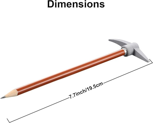 Chinco 48 Pieces Pickaxe Pencils Eraser Set Funny Eraser Topper Pencils Bulk with Axe Shape Erase for Back to School Supplies Students Gifts