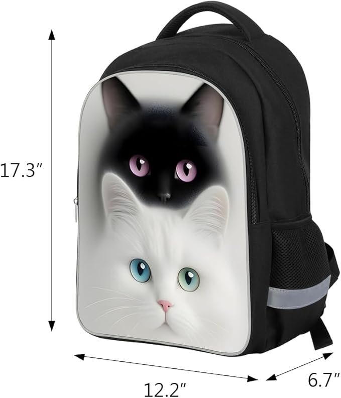 Kids Backpack, 3D Reflective Cartoon, 600D Polyester & Dual Zippers, 17" Bookbag with Ergonomic Design for boys & girls age 6-18, Shark Space Style for school Children Kids