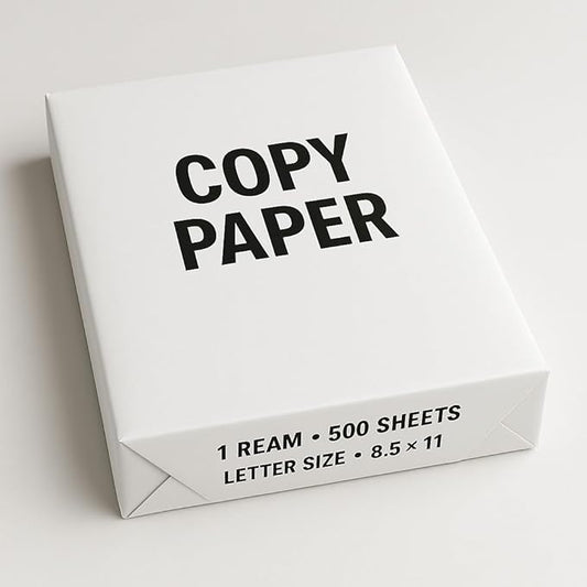 1 REAM Standard 8 1/2" x 11" Extra Bright White Ream of 20 lb. Copy Paper - 500 Sheets- For all type of home printers