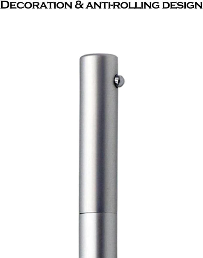 DUNBONG Retractable Metal Gel Pen, 0.5mm Medium Point Ballpoint Pens, Black Gel Ink (Silver)