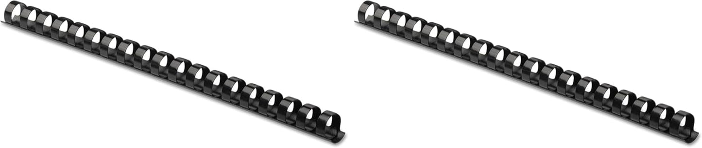Fellowes Plastic Binding Comb 3/8" Black, 100Pack (Pack of 2)