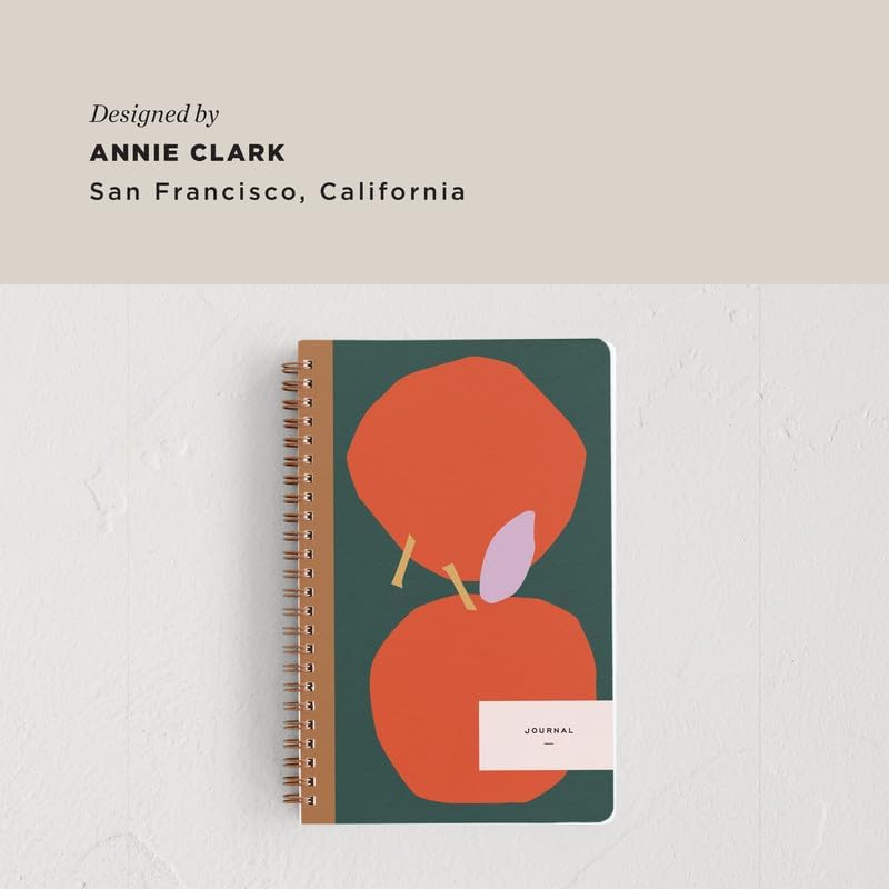 Minted Pomme Notebook, Writing Journal for Notes & Journaling, Durable Acrylic Free Cover, Apple Illustration Simple Modern Art Design, Spiral Bound Journal Notebook with 80 Lined Pages, 5.5" x 8.5"