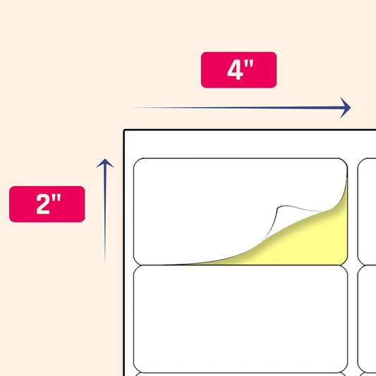 (2" x 4") 30 Sheets, Printable White Sticker Labels, Laser/Inkjet Printing - Matte, 10 per Page