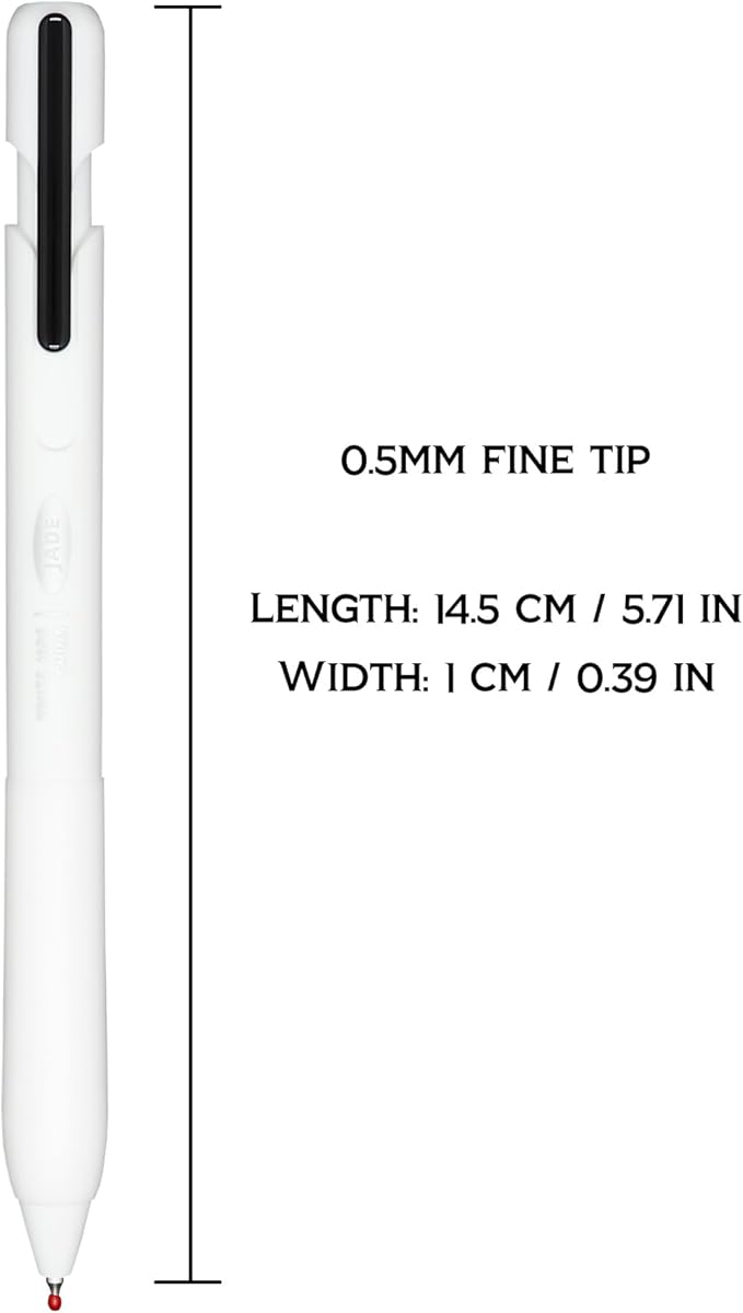 DUNBONG Retractable Ballpoint Pen,Ball pens, 0.5mm Gel Pens, Fine Point, 4 Black, 1 Blue &1 Red,Box of 6 Pens