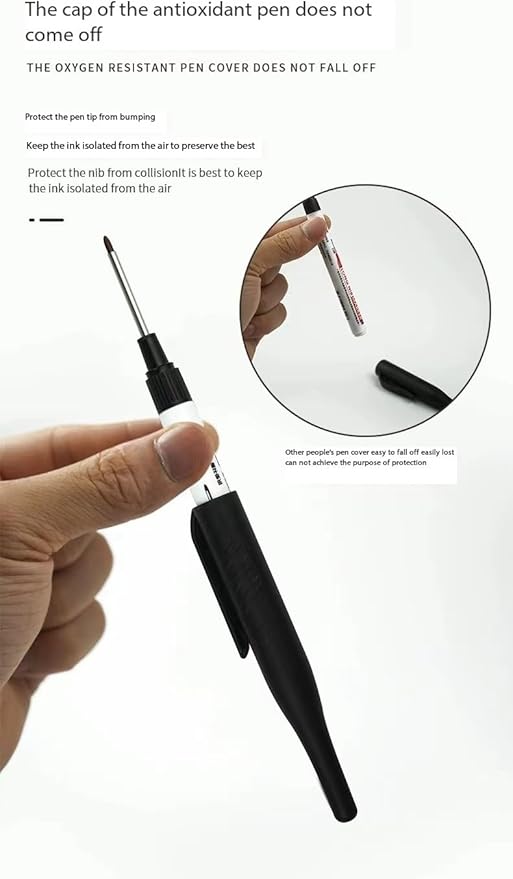 Long Head Deep Hole Marker, 20mm/30mm/45mm head deep hole marker 2025 Upgrade, Permanent, Quick-dry, Waterproof Long Nib, Colorful Carpenter Deep Reach Markers, 4 Color Set (32MM LONG HEAD)