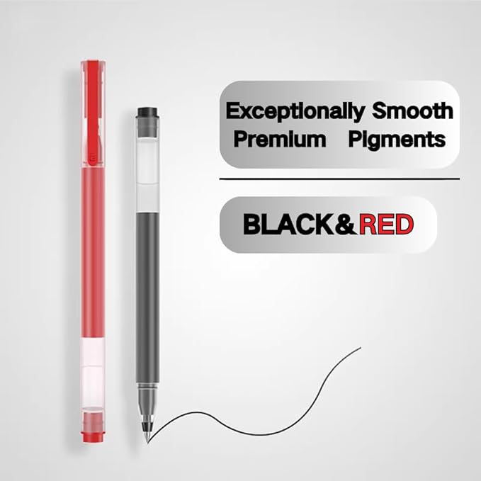 Gel Ink Pens, 0.5mm Fine Point Quick Dry Smooth Writing Pens High-End Series for Office School Supplies,Pack of 5,Red