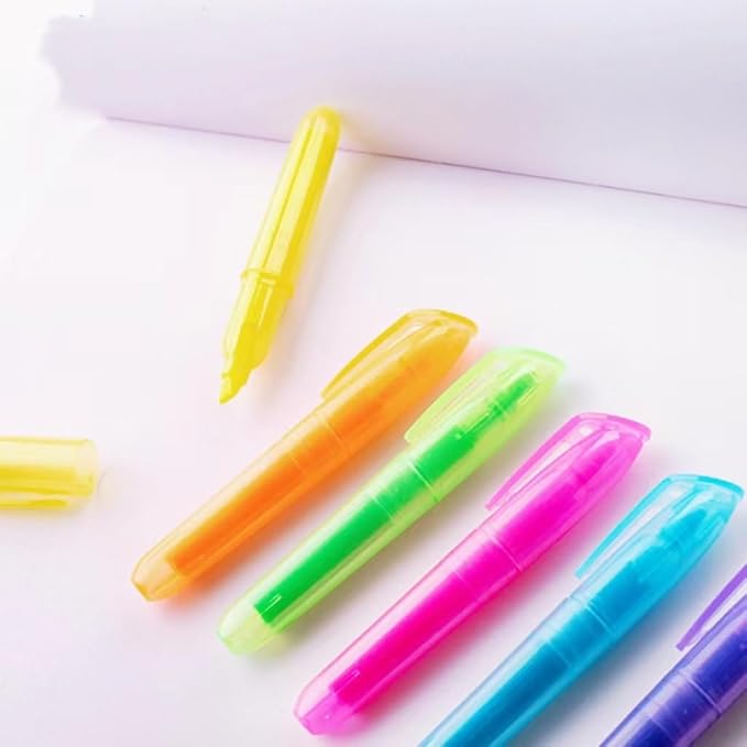 SKKSTATIONERY 36-Pcs Mini Highlighters Colored Highlighters Chisel Tip, Highlighter Markers, Assorted Colors Highlighter Pens 3.5''