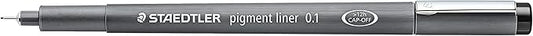 STAEDTLER Pigment Liner, Fineliner Pen for Drawing, Drafting, Journaling, 0.1mm, Black, Box of 5 Pens, 308 01-9M