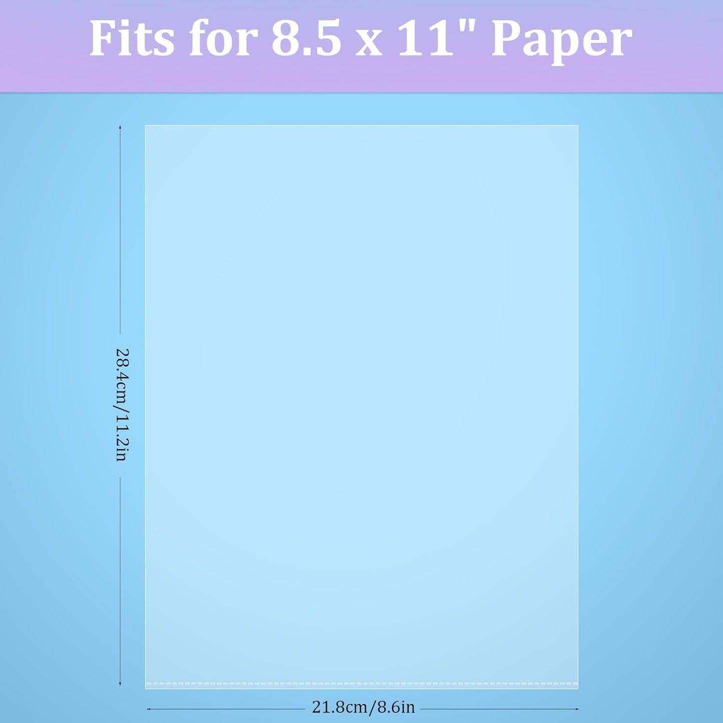 100 Pack No Holes Sheet Protectors 8.5 x 11 Inch Letter Size Page Protectors for Documents, Prints, Top Loading Heavyweight Clear View Plastic Sleeves for Papers, Artworks, Photos