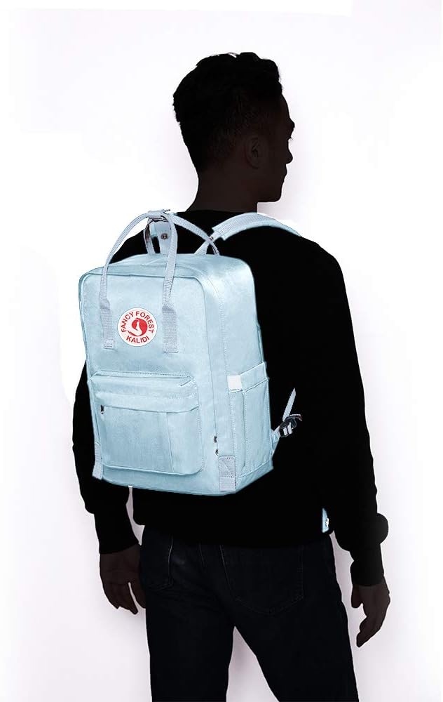 KALIDI Casual Laptop Backpack 15 Inches Classic Camping Rucksack Travel Outdoor Square Daypack College Hiking Gym Bag, Sky Blue