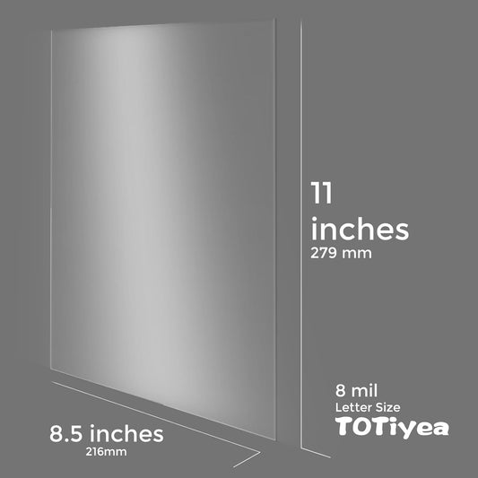TOTiyea 200 Pack 8 Mil PVC Binding Presentation Covers, Clear Report Covers for Binding,8.5x11 Inches,Letter Size
