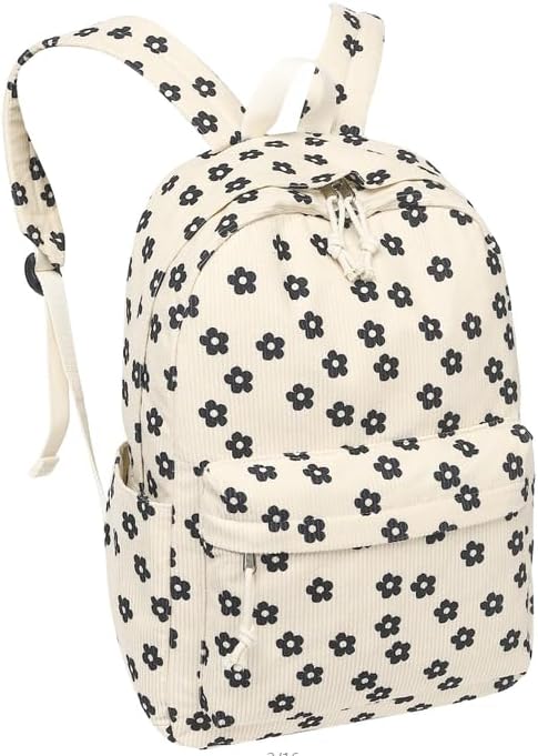 School Backpack for Teens Large Corduroy Bookbag Lightweight 15.6 inch Laptop Bag for Girls Women Casual High School College