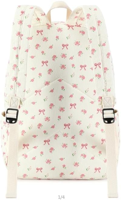 School Backpack for Teens Large Corduroy Bookbag Lightweight 15.6 inch Laptop Bag for Girls Women Casual High School College