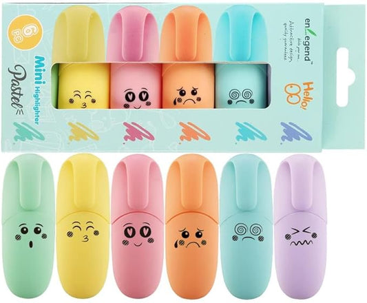 12 pieces Kawaii School Supplies Assorted Colors Cute Mini Highlighters Kawaii Design Gift Highlighter Marker Pen